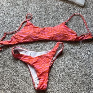 Vibrant Pink and Orange Women's Bikini Set